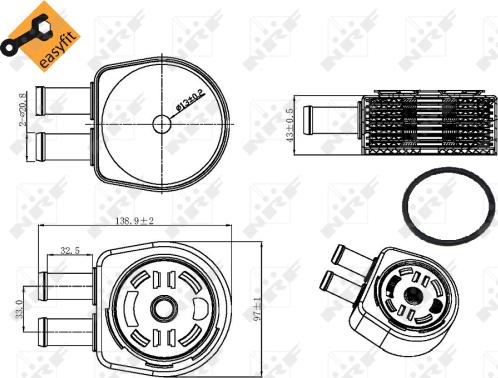 NRF 31310 - CHŁODNICA OLEJU FORD FOCUS 2.0 12-