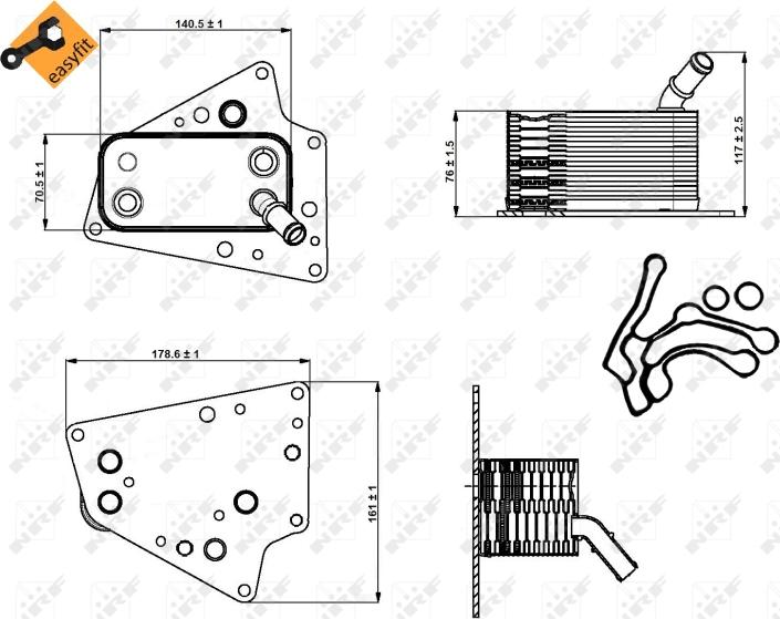 NRF 31258 - CHŁODNICA OLEJU OPEL ASTRA 1.9CDTI 04-