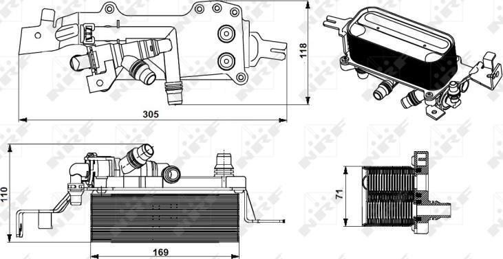 NRF 31749 - CHŁODNICA OLEJU BMW 5 F10 3.0 09-
