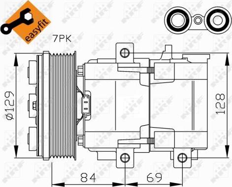 NRF 32447 - KOMPRESOR KLIMATYZACJI FORD TRANSIT FS10-170