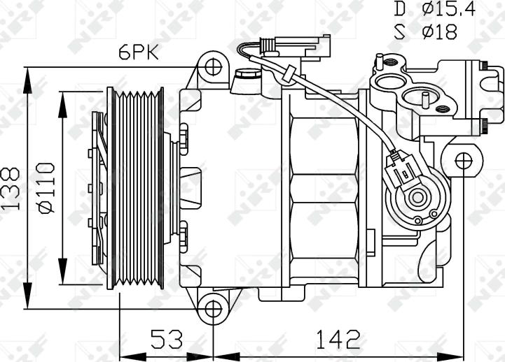 NRF 32463 - KOMPRESOR KLIMATYZACJI BMW I E81-87-90-91 04-