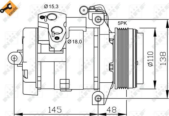 NRF 32432 - KOMPRESOR KLIMATYZACJI BMW X5 00-