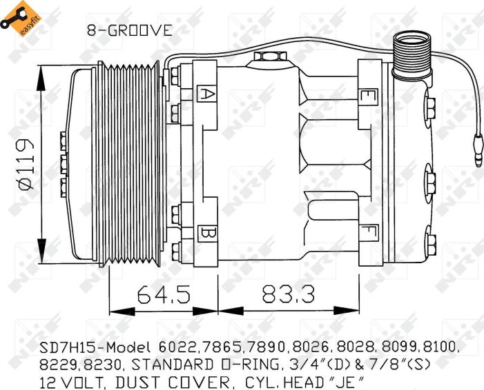 NRF 32142 — Kompresor, klimatyzacja