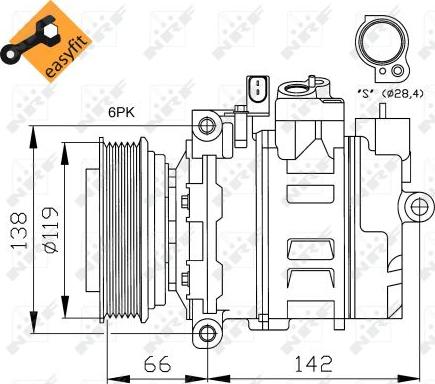 NRF 32111 - KOMPRESOR KLIMATYZACJI VW 7SBU16C