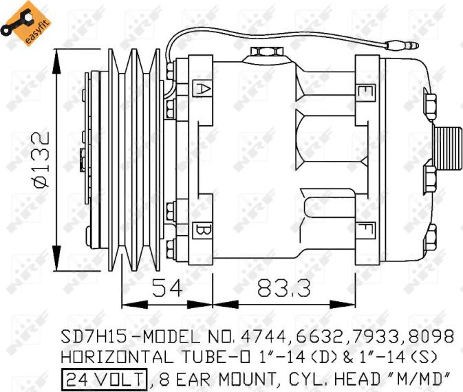 NRF 32135 - KOMPRESOR KLIMATYZACJI IVECO