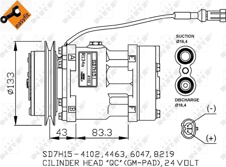 NRF 32808 — Kompresor, klimatyzacja