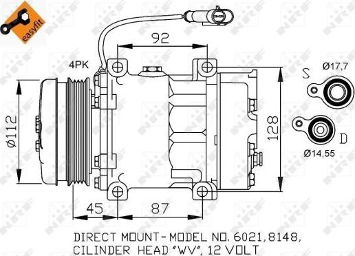 NRF 32759 - KOMPRESOR KLIMATYZACJI CASE NEW HOLLAND TS-SERIES