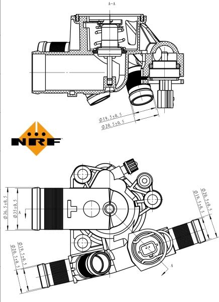 NRF 725045 — Termostat, środek chłodzący