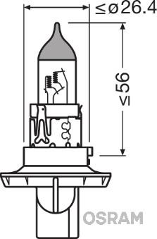 OSRAM 9008 - ZAROWKA HAL.H13 12V 60-55W P26.4T OSRAM