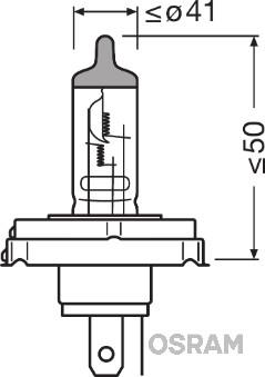 OSRAM 64183 - ŻARÓWKA R2 12V-45-40W P45T-41 1SZT BAŃKA ORIGINAL 12V