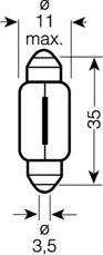 OSRAM 6418ULT - ŻARÓWKA RURKOWA C5W 12V-5W 11X35MM SV8.5-8 10SZT ULTRA LIFE