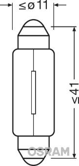 OSRAM 6413 - ŻARÓWKA RURKOWA C5W 12V-5W 11X35MM SV8.5-8 ORIGINAL 12V 10SZT