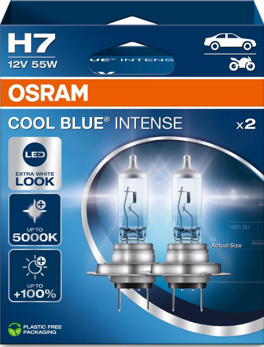 OSRAM 64210CBN-2HB - ŻARÓWKA COOL BLUE INTENSE H7 12V-55W PX26D. 5000K 2SZT. EKO