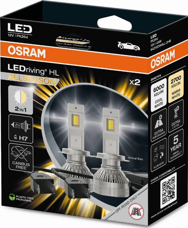 OSRAM 64210DWALL-2HB — Żarówka, reflektor dalekosiężny
