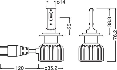 OSRAM 64210DWBRT-2HFB - ŻARÓWKA LEDRIVING HL BRINGHT H7 19W PX26D 12V 2 SZT. BRAK ECE