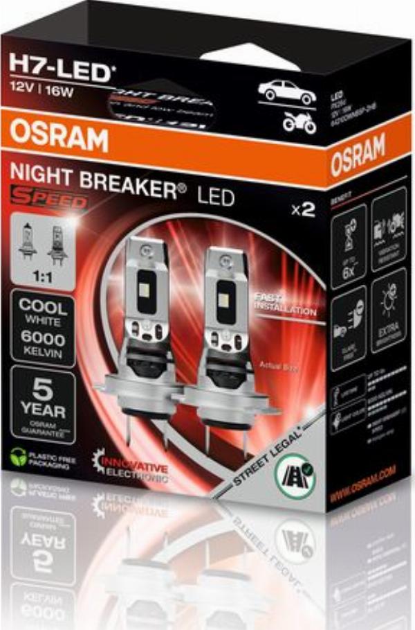 OSRAM 64210DWNBSP-2HB - ŻARÓWKA NIGHT BREAKER LED SPEED H7 PX26D 16W 12V 2SZT. BRAK ECE