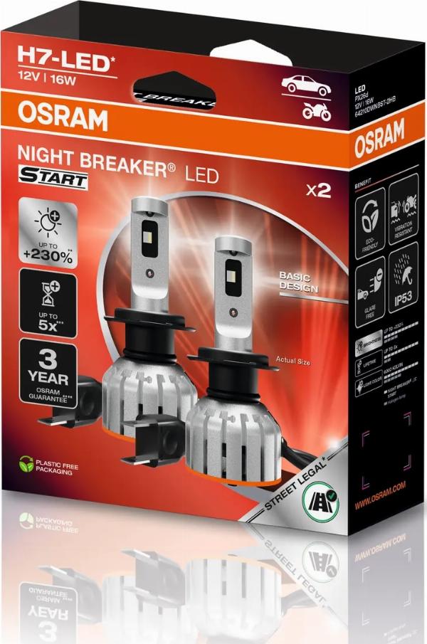 OSRAM 64210DWNBST-2HB - ŻARÓWKA NIGHT BREAKER LED SMART H7 PX26D 16W 12V BRAK ECE