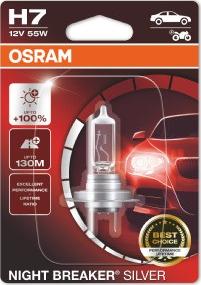 OSRAM 64210NBS-01B - ŻARÓWKA H7 12V-55W PX26D 100 NIGHT BREAKER SILVER BLISTER 1SZT