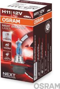 OSRAM 64211NL - ŻARÓWKA H11 12V-55W PGJ19-2 150 NIGHT BREAKER LASER