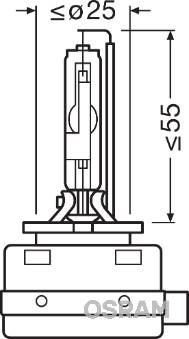 OSRAM 66548 - ŻARÓWKA XENONOWA D8S 25W PK32D-1 XENARC ORIGINAL 4300K