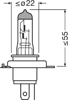 OSRAM 64193-1BL - ŻARÓWKA ORGINAL H4 12V-60-55W P43T 12V 1SZT. BLISTER EKO