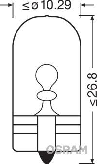 OSRAM 2825 - ŻARÓWKA W5W 12V-5W W2.1X9.5D CAŁOSZKLANA ORIGINAL 12V 10SZT.