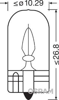 OSRAM 2821 - ŻARÓWKA W3W 12V-3W W2.1X9.5D CAŁOSZKLANA ORIGINAL 12V 10SZT.