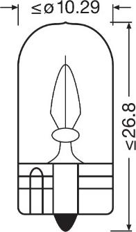 OSRAM 2821-2BL - ŻARÓWKA ORGINAL W3W 12V-3W W2.1X9.5D CAŁOSZKLANA 2SZT. BLISTER EKO