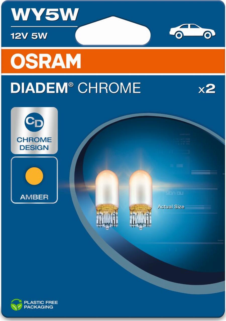 OSRAM 2827DC-2BL - ŻARÓWKA DIADEM CHROME WY5W 12V-5W W2.1X9.5D CAŁOSZKLANA 2SZT. BLISTER EKO