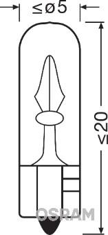 OSRAM 2723 - ŻARÓWKA W2.3W 12V-2.3W ORIGINAL 12V 10 SZT.