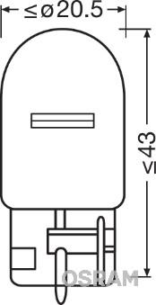 OSRAM 7505 - ŻARÓWKA W21W W3X16D 12V-21W CAŁOSZKLANA ORIGINAL 12V 10SZT.