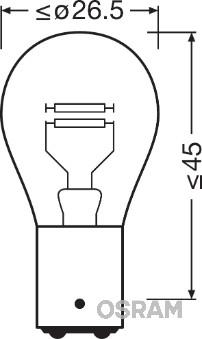 OSRAM 7528ULT - ŻARÓWKA P21-5W 12V-21-5W BAY15D 10SZT ULTRA LIFE