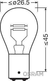 OSRAM 7225 - ŻARÓWKA P21-4W 12V-21-4W ORIGINAL 12V 10SZT