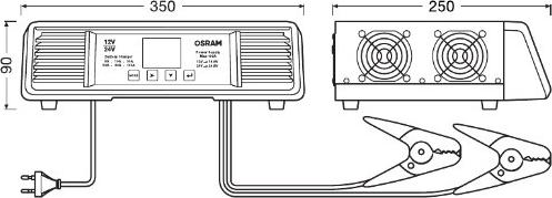 OSRAM OSCP10024 - INTELIGENTNY PROSTOWNIK SMART CHARGE PRO 100A. 12V - 24V 3000W PODTRZYMANIE NAPIĘCIA