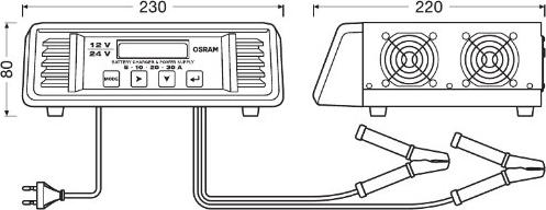 OSRAM OSCP3024 - INTELIGENTNY PROSTOWNIK SMART CHARGE PRO 30A. 12V - 24V 980W
