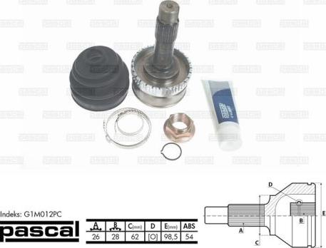 Pascal G1M012PC - Przegub napędowy