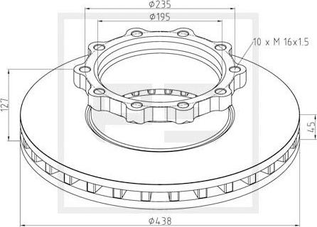 PE Automotive 146.204-00A — Tarcza hamulcowa