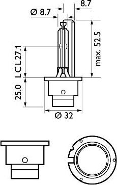 PHILIPS 85122VIC1 - ŻARÓWKA XENONOWA D2S 85V-35W 30 4600K PHILIPS VISION