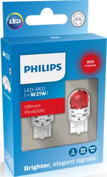 PHILIPS 11065RU60X2 - ZAROWKA W21W 12V 2.3W ULTINO P6000S-2SZT