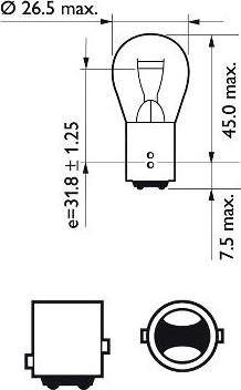 PHILIPS 12499B2 - ŻARÓWKA P21-5W 12V-21-5W BAY15D 2SZT BLISTER