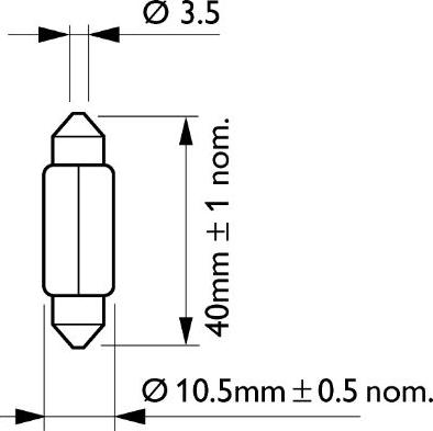 PHILIPS 13866CP - ZAROWKA FESTOON T10.5X43 24V 10W-10SZT
