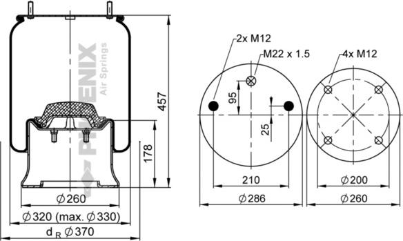 Phoenix 1 D 28 B-10 - Miech zawieszenia pneumatycznego