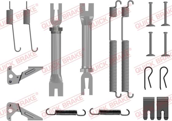 QUICK BRAKE 105-0053S - SPRĘŻYNY SZCZĘK HAM. SKODA RAPID 12-19 SUPERKIT