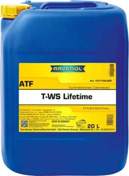Ravenol 1211106-020-01-999 - OLEJ RAVENOL ATF T-WS LIFETIME 20L CHRYSLER-VW-TOYOTA