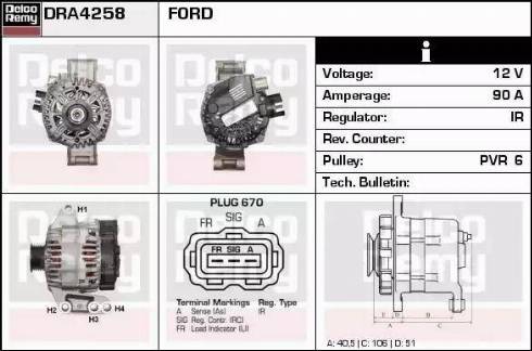 Remy DRA4258 — Alternator