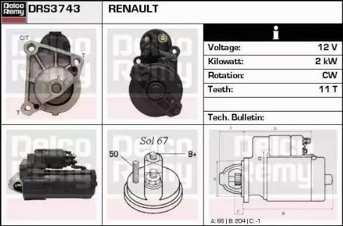 Remy DRS3743 — Rozrusznik