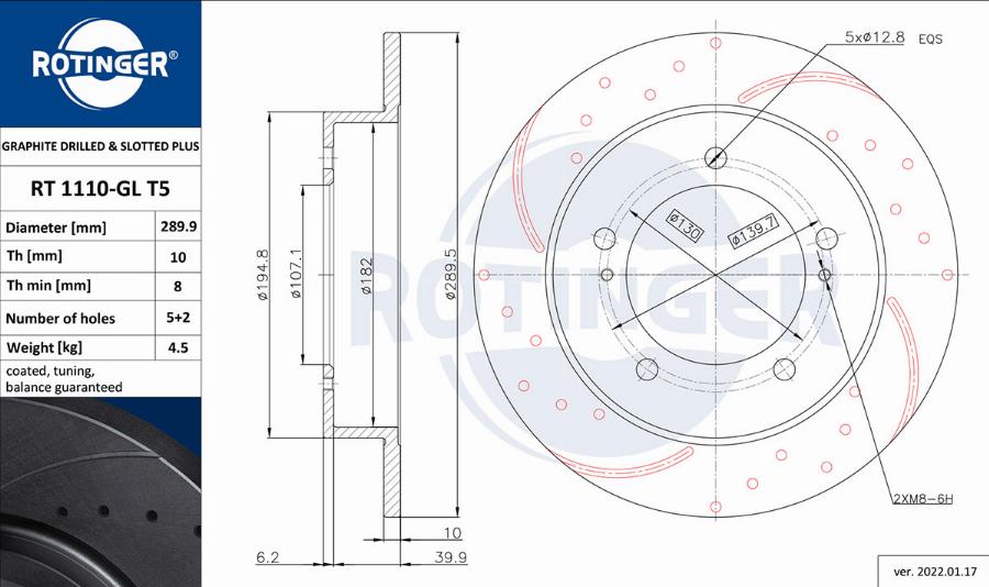 Rotinger RT 1110-GL T5 — Tarcza hamulcowa
