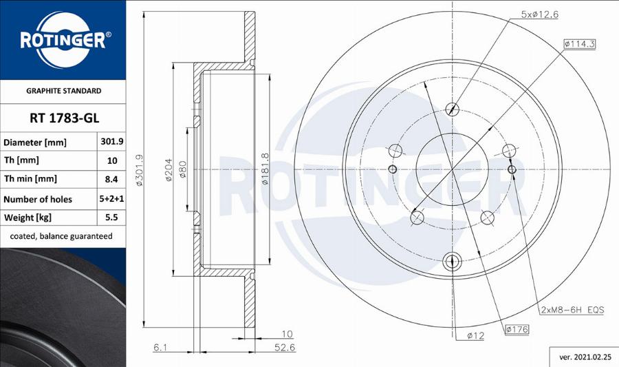 Rotinger RT 1783-GL — Tarcza hamulcowa