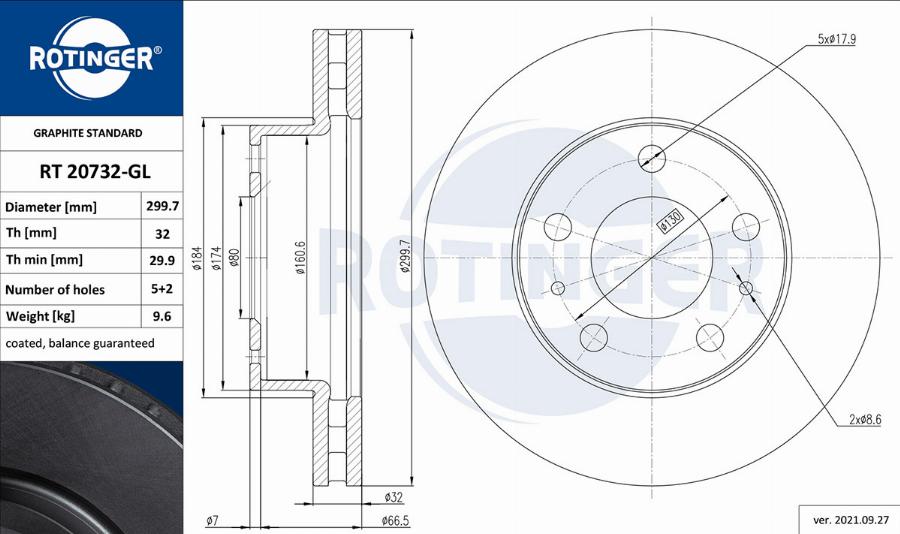 Rotinger RT 20732-GL — Tarcza hamulcowa