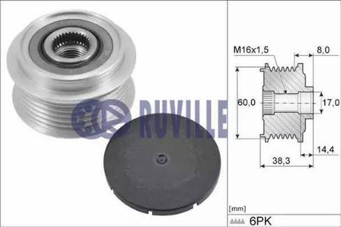 Ruville 57801 - KOŁO PASOWE ALTERNATORA TOYOTA YARIS 1.0 11-
